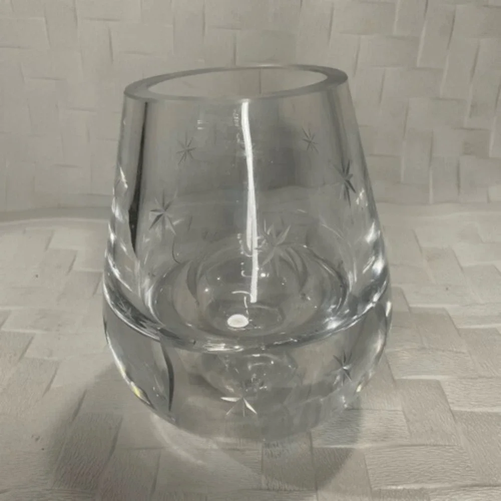 Etched MCM‎ Moon & Stars Atomic Art Glass Bubble Vase/Paperweight Poland 5